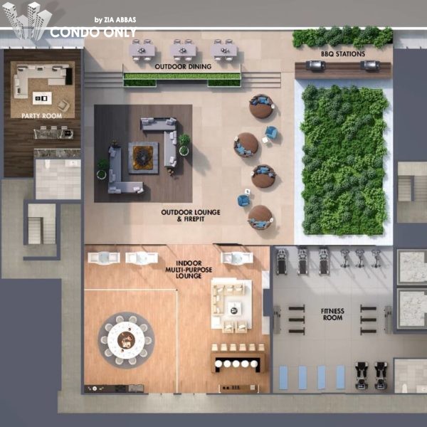 indoor lounge overhead floorplans