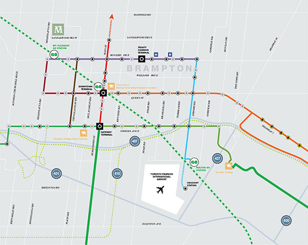 Brampton transit map